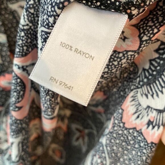 J. Jill XS NWT Sheer Black Floral Button Rayon Flowy Relaxed Tunic - Picture 5 of 11